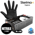 Sterimax Cygnus® Black Nitrile Powder-Free Gloves - 1 Case (10x100)