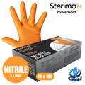 Sterimax Powerhold® Orange Diamond Grip Nitrile Glove - 1 Case (10x100)