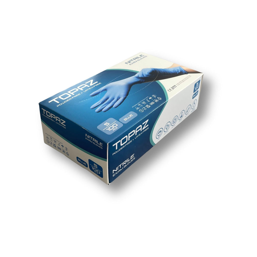 Topaz Blue Nitrile Powder Free Gloves 1 Case (10x100)