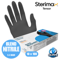 Sterimax Tensor® Blend Black Nitrile Powder-Free Gloves - 1 Case (10x100)