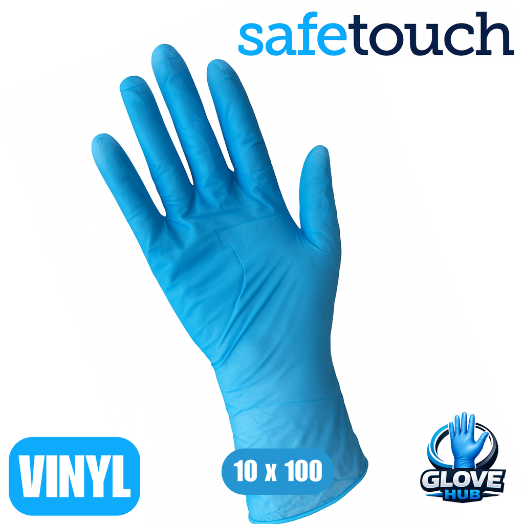 SafeTouch Blue Vinyl Gloves 1 Case (10x100)