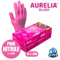 Aurelia Blush Pink Nitrile - Powder-Free - Examination Gloves (10x200)