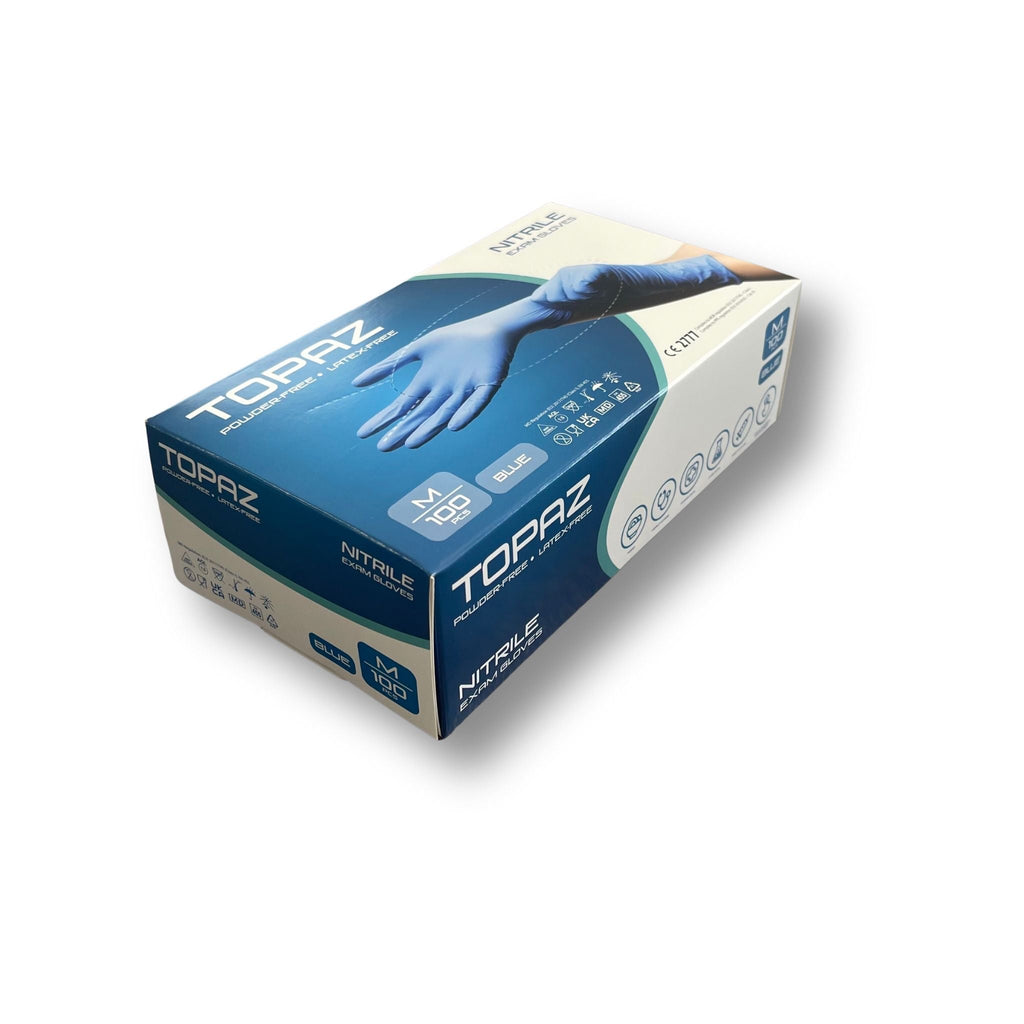 Topaz Blue Nitrile Powder Free Gloves 1 Case (10x100)