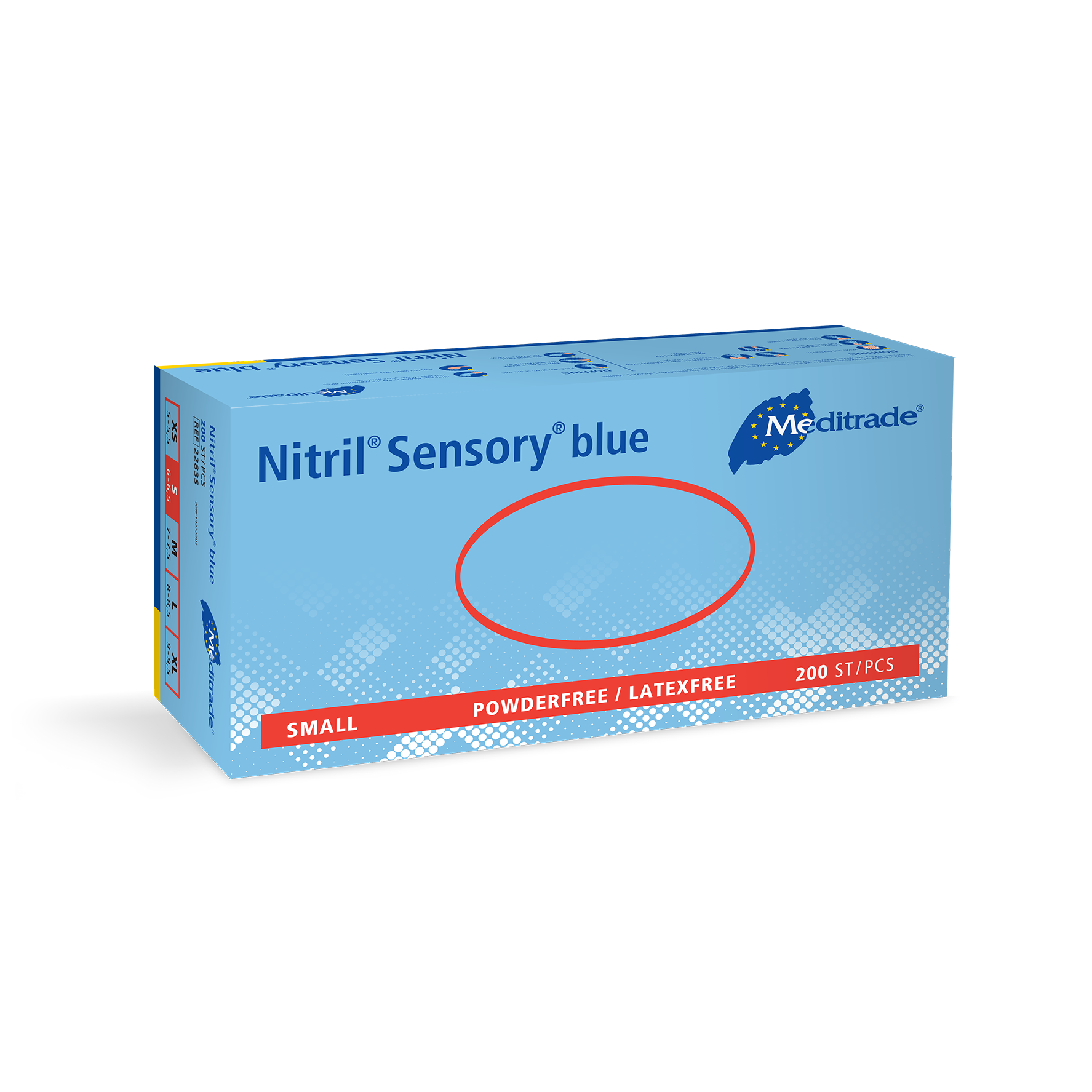Meditrade Nitrile Sensory -  Blue Examination Gloves (10X200)