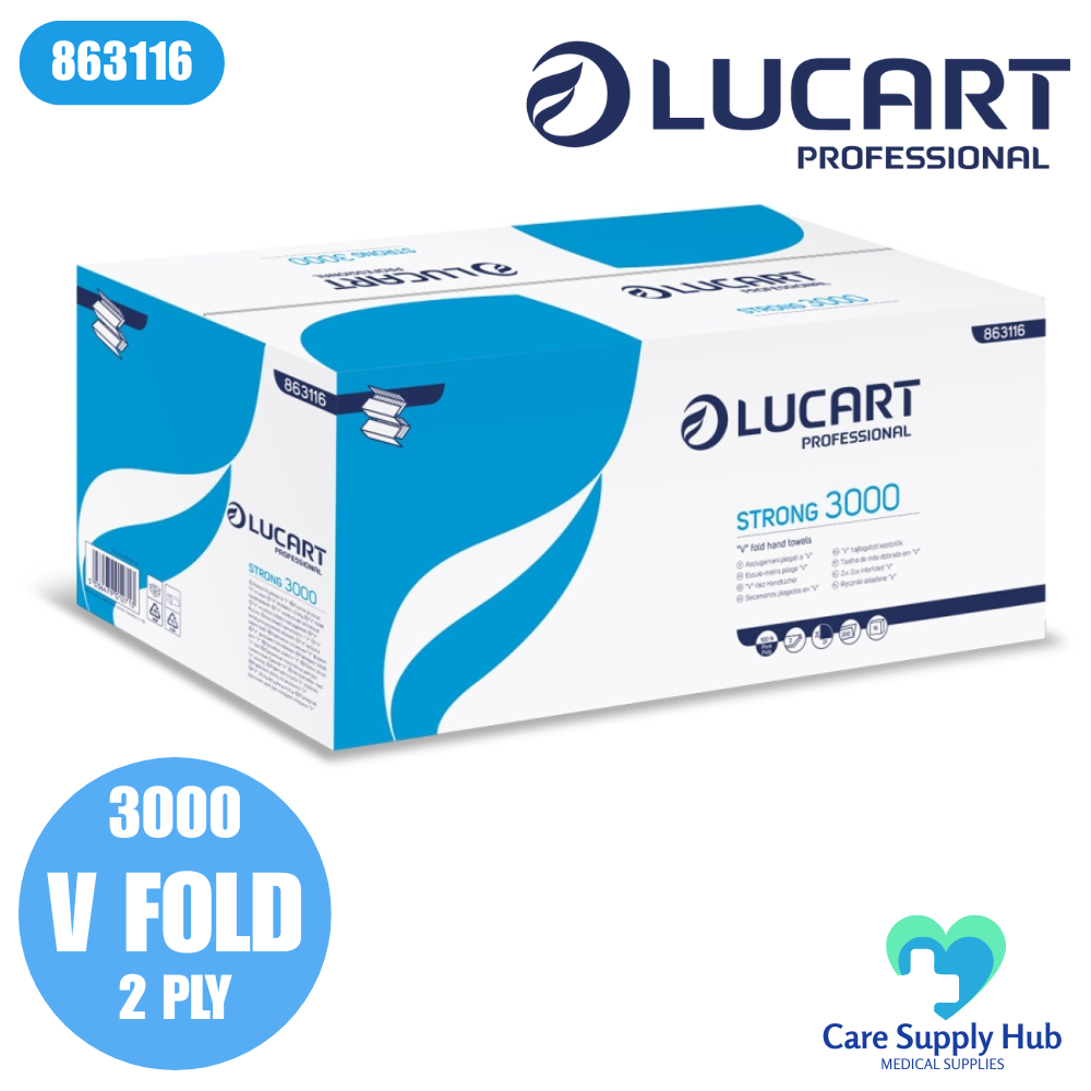 Lucart Strong 3000 V-Fold Hand Towels - 2 ply - 3000 Pack